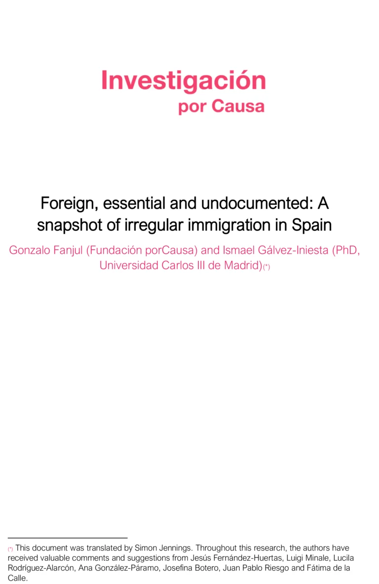 Foreign, essential and undocumented: a snapshot of irregular inmigration in Spain