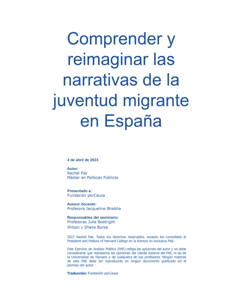 Comprender y reimaginar las narrativas de la juventud migrante en España